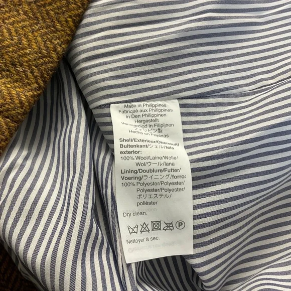 J. Crew Double-Breasted Blazer in Gold‎ Herringbone English Wool - Picture 8 of 13